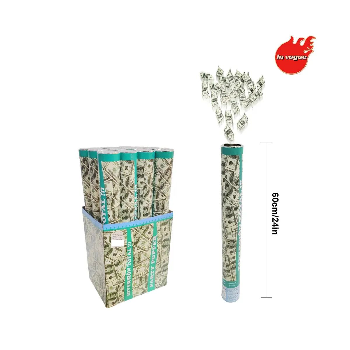 Wholesale Footwear Party Confetti Popper 60cm Dollar Design