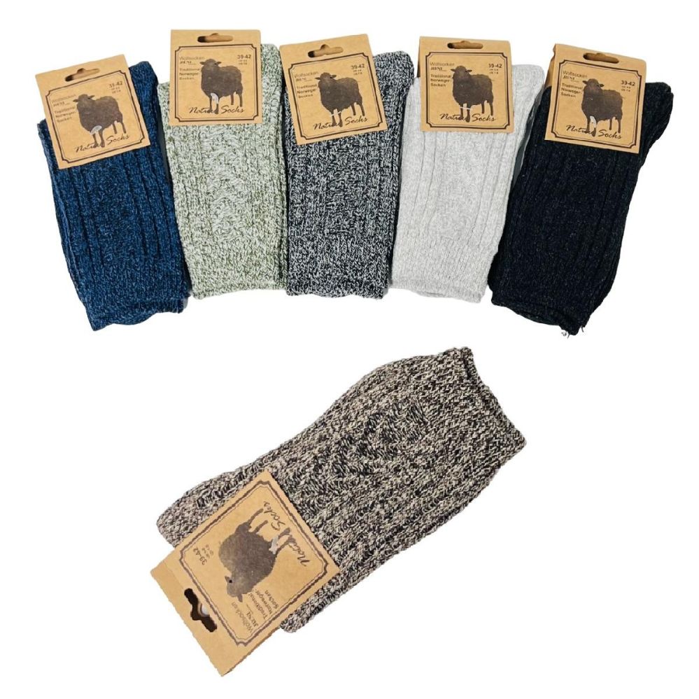Wholesale Footwear 1pr Wool Blend Socks [variegated] 7-9