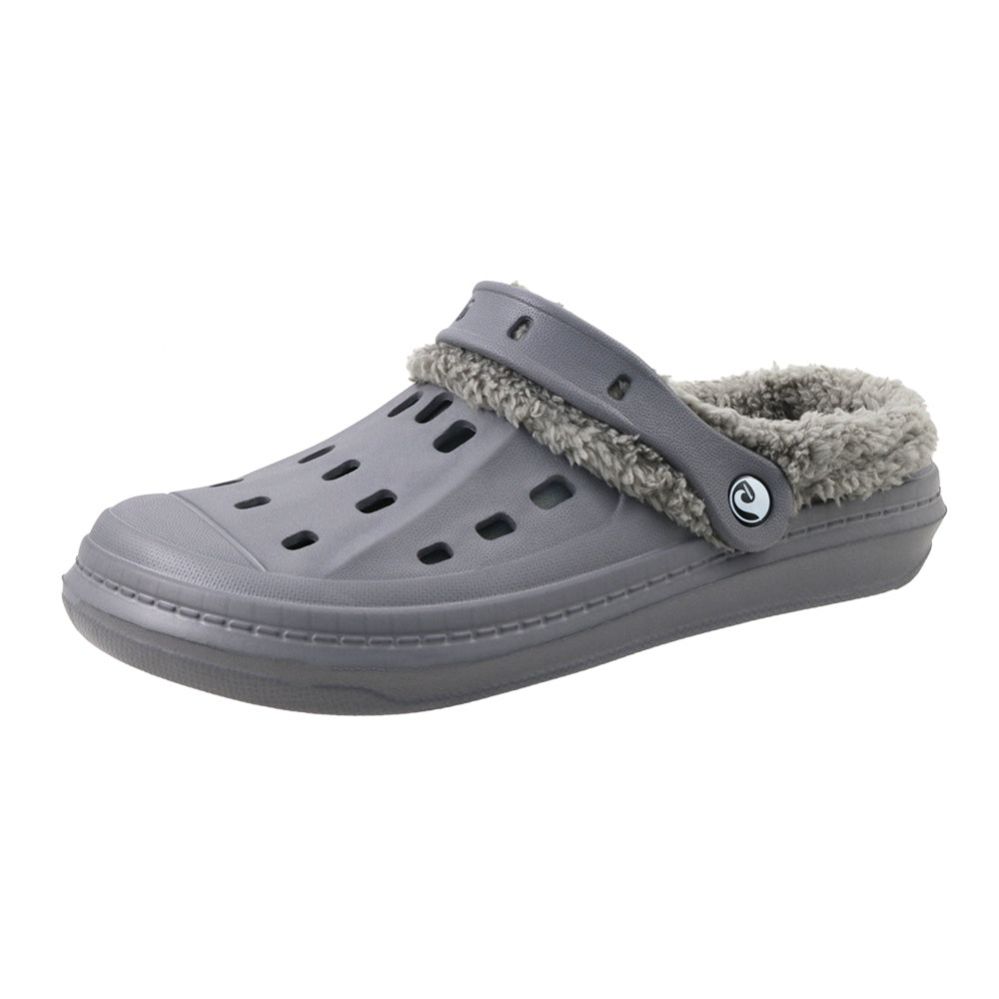 Wholesale Footwear Men's Fleece Lined Clogs Gray