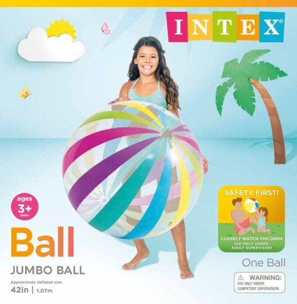 Wholesale Footwear 42 Inch Jumbo Beach Ball In Pegable Poly Bag