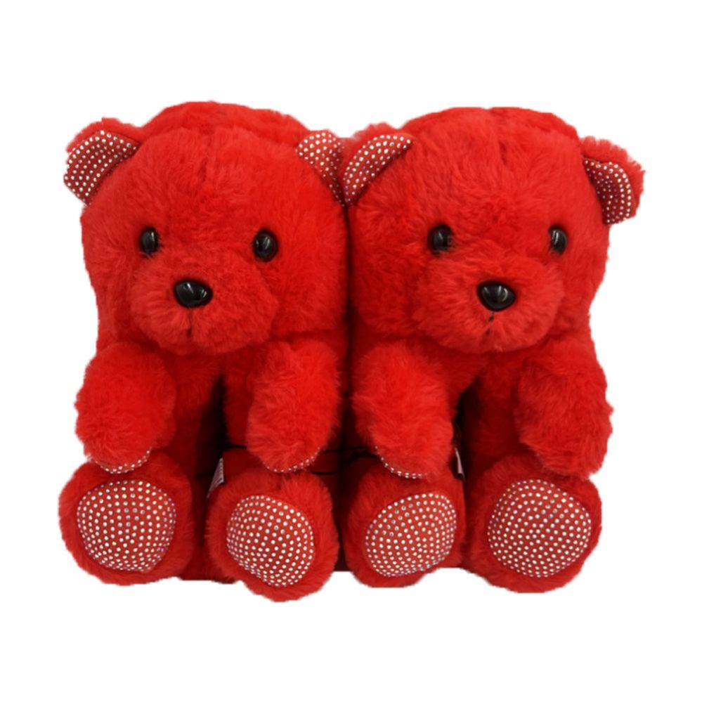 Wholesale Footwear Kids Teddy Slippers Red