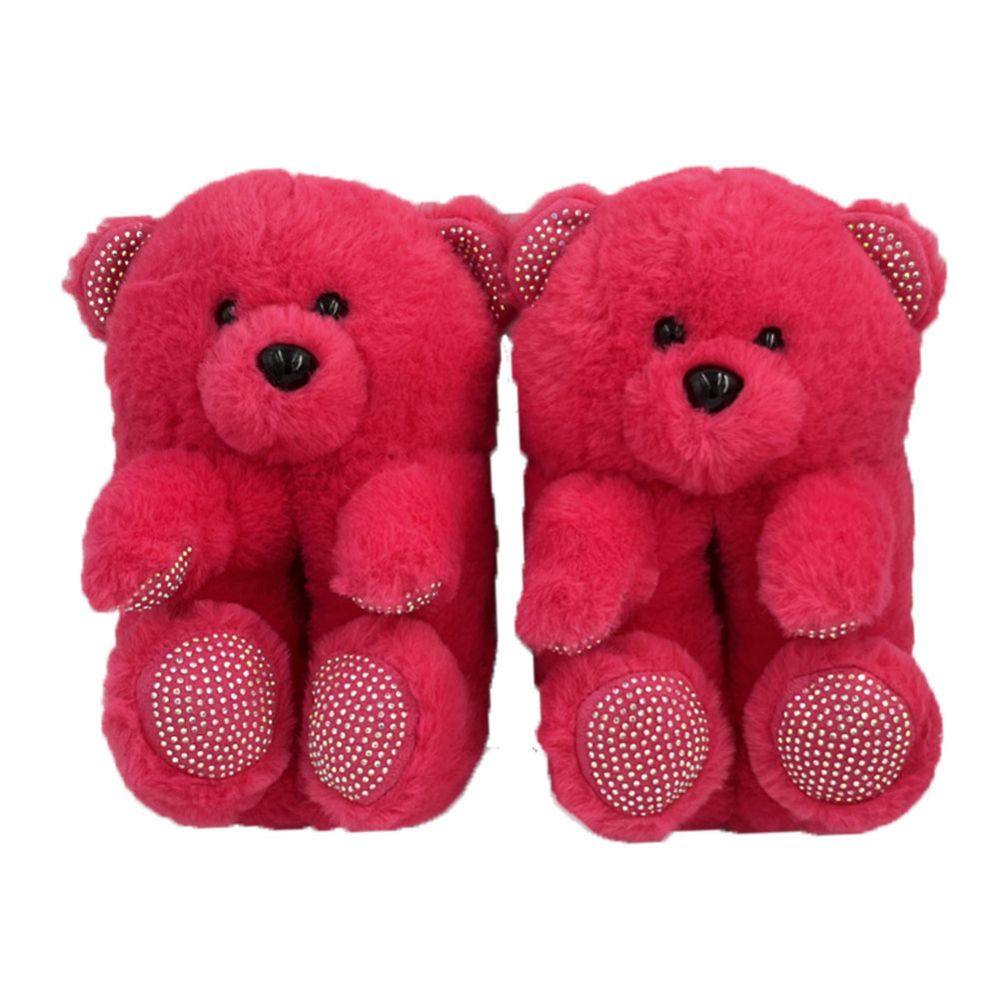 Wholesale Footwear Kids Teddy Slippers Pink