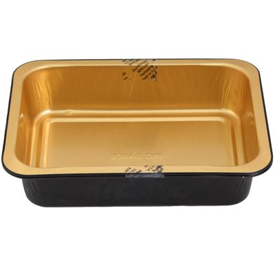Wholesale Footwear Aluminum Entree Pan Medium 2pc Black/gold 5.75 X 7.75 X 2.00 Use In Microwave Or Oven
