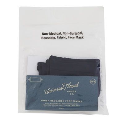 Wholesale Footwear Womens Face Mask Fabric 2pk Adjustable 3 Ply Navy
