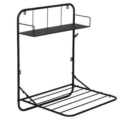 Wholesale Footwear Laundry Folding Rack W/shelf 24x20x31 Wall Mount Black Color Label