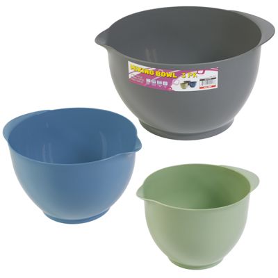 Wholesale Footwear Mixing Bowl 3pk S-M-L 3 Assoted Colors Green, Blue, Gray