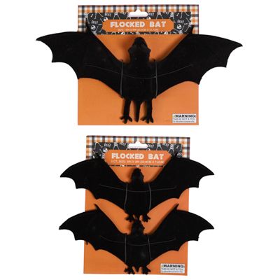 Wholesale Footwear Bat Flocked Black Single 12in / 2pk 9in Hlwn Tcd
