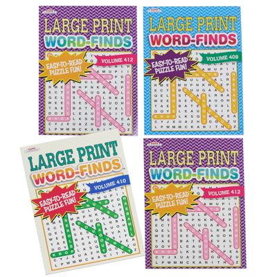 Wholesale Footwear Word Find Book Lrg Print 2 Asst In 96 Pc Floor Disp #842 Made In Usa