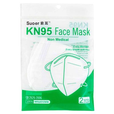 Wholesale Footwear Face Masks Kn95 2pk White