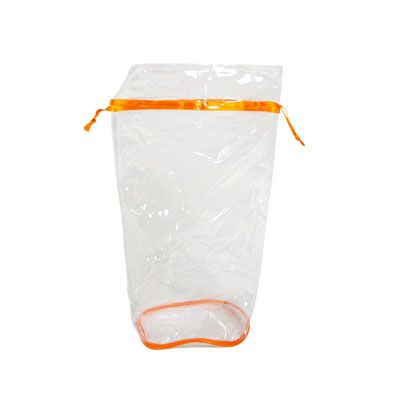 Wholesale Footwear Bag Pvc Orange/clear With Tie Ref #1224