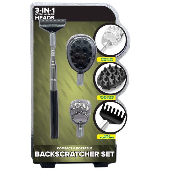 Wholesale Footwear 3-IN-1 Telescopic Interchangeable Head Back Scratcher