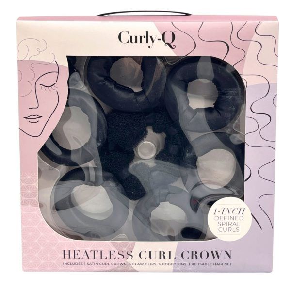 Wholesale Footwear Curlyq Black 1 Inch 4-Ring Curl Crown