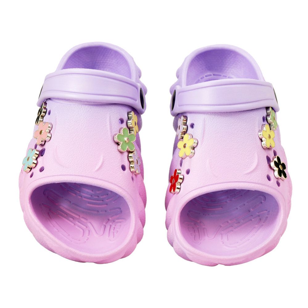Wholesale Footwear Girl's Charm Clog Purple