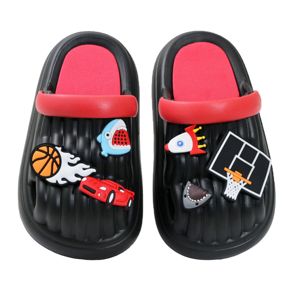 Wholesale Footwear Little Boy's Charm Clog Black&red