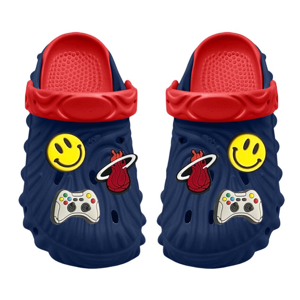 Wholesale Footwear Boy's Wave Charm Clog Blue&red