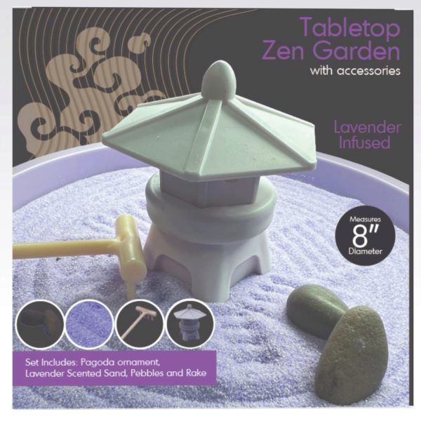 Wholesale Footwear Lavender Infused Tabletop Zen Garden With Accessories