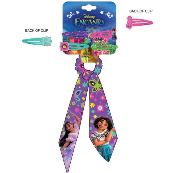 Wholesale Footwear Encanto 4 Piece Snap Hair Clips With Scrunchie And Hair Tie Set