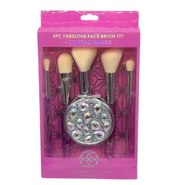 Wholesale Footwear 5 Piece Fabulous Face Brush Set With Compact Mirror