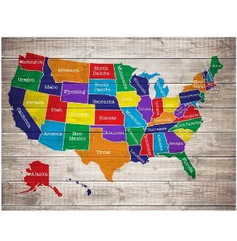 Wholesale Footwear Usa Map Colors Canvas 22 X 16 Inches