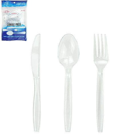 Wholesale Footwear Clear Plastic Cutlery Combo 36ct