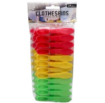 Wholesale Footwear Bh Pl Color Clothespins 24ct 3.2x0.62in