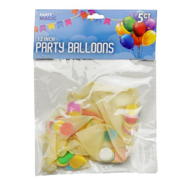 Wholesale Footwear Party Magic Confetti Balloons 5ct 12in