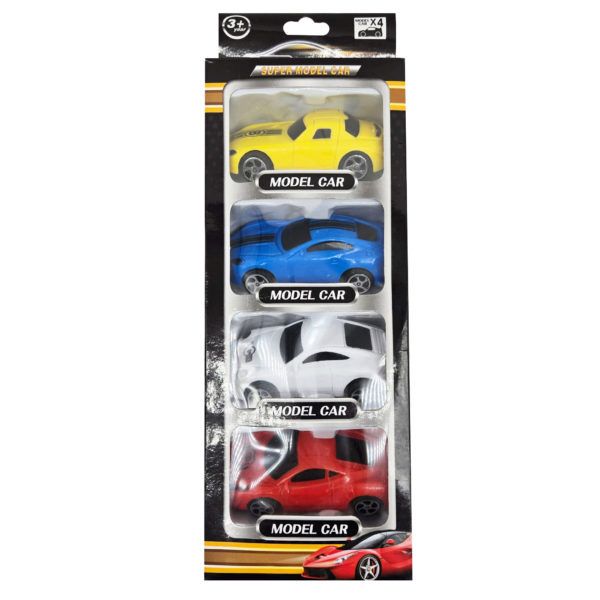 Wholesale Footwear 4 Multicolor Sports Car Models Toys