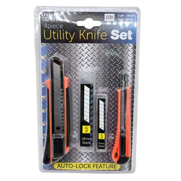Wholesale Footwear 4 Piece Industrial Utility Knives Set With Blades