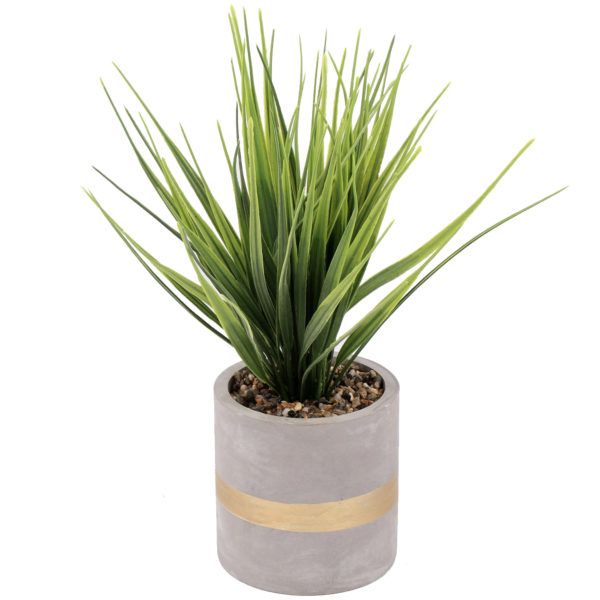 Wholesale Footwear 1.75 inch Faux Mini Snake Plant With Concrete Planter And Pebbles