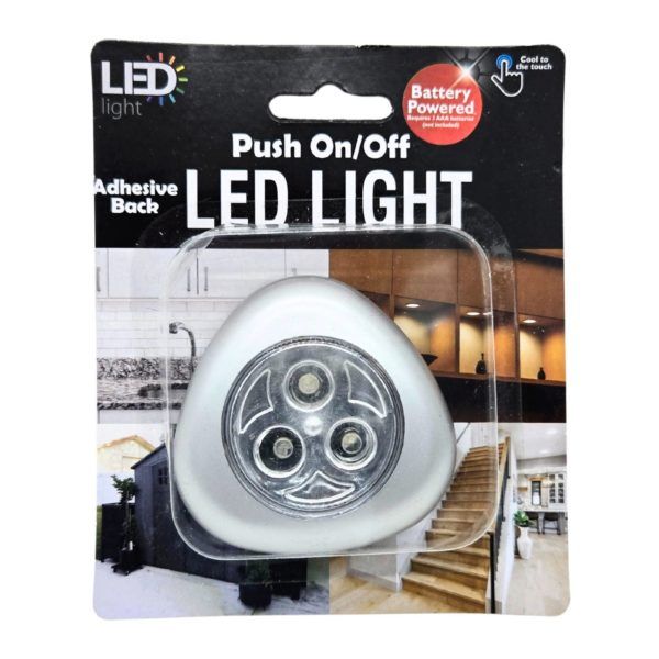 Wholesale Footwear Triangle Led Push Light Night Adhesive Battery Operated