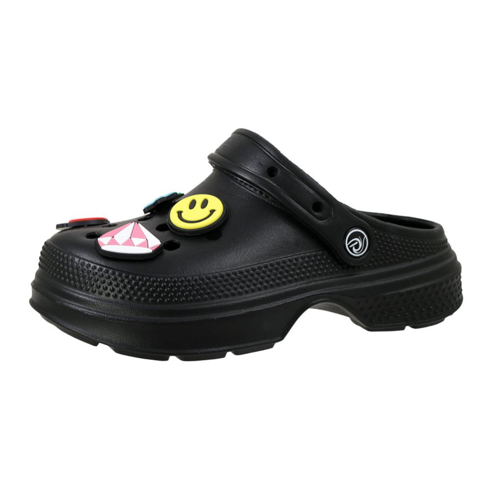 Wholesale Footwear Girl's Charm Clog Black