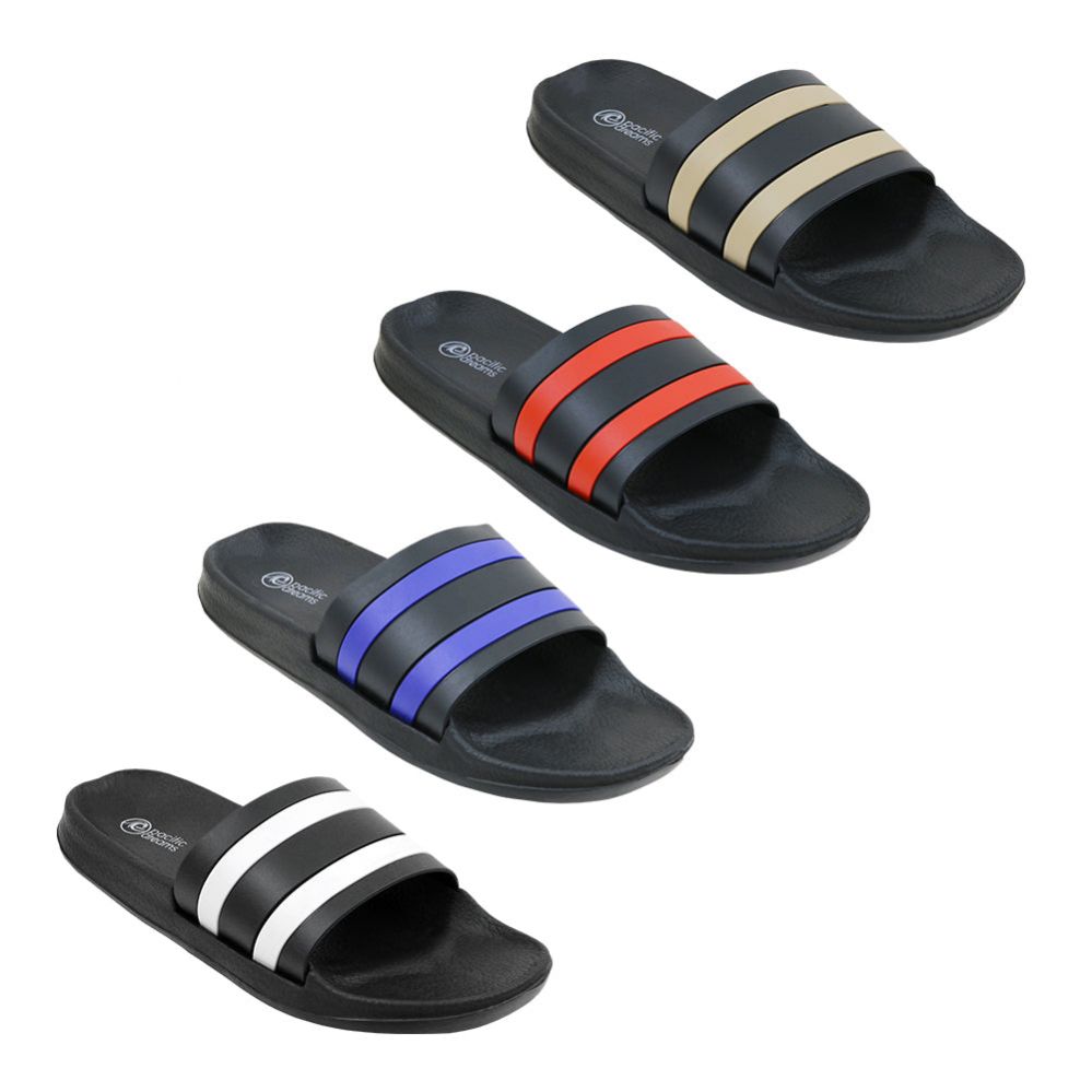 Wholesale Footwear Men's Stripe Slide Assorted