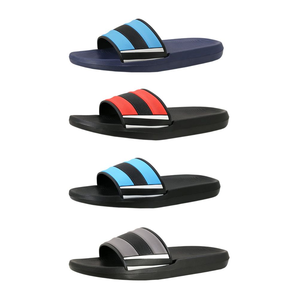 Wholesale Footwear Men's Stripe Slide Assorted