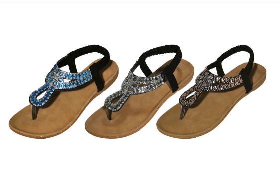 Wholesale Footwear Ladies' Bedazzled Sandals