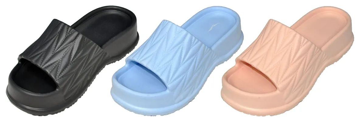 Wholesale Footwear Assorted Ladies Wedge Slippers
