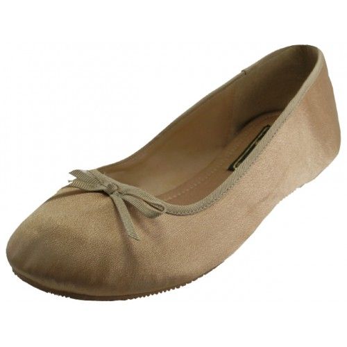 Wholesale Footwear Women's Satin Ballet Flat Shoes ( * Gold Color )