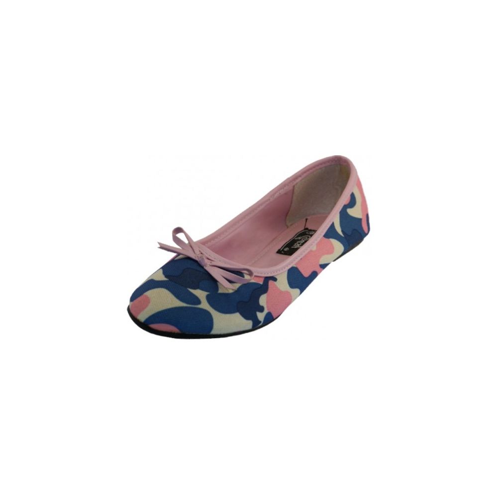Wholesale Footwear Ladies' Camouflage Ballerina Shoe ( Pink Color Only)