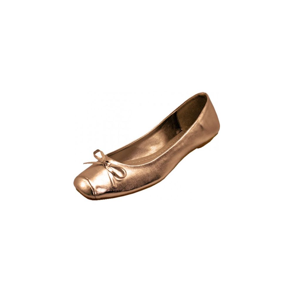 Wholesale Footwear Women's Square Toe Ballet Flats ( Bronze Color Only)