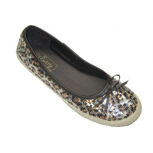 Wholesale Footwear Lady Sequin Juteside Leopard