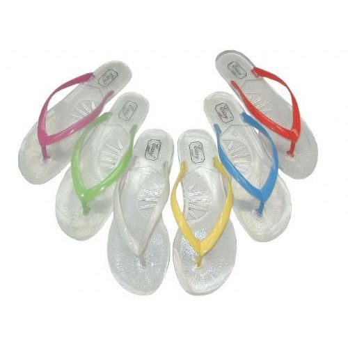 Wholesale Footwear Ladie's Clear Jelly Thong Size: 5-10