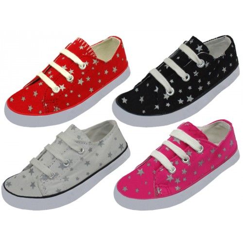 Wholesale Footwear Toddler's Lace Up Star Printed Canvas Shoes