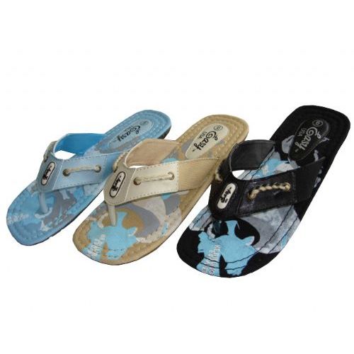 Wholesale Footwear Lady Printed Canvas Thong