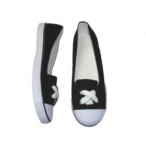 Wholesale Footwear Lady's Laced Canvas Solid Color