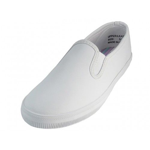 Wholesale Footwear Ladies' Leather Twin Gore White Only
