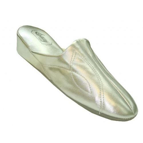 Wholesale Footwear Ladies P.u. Slipper Silver