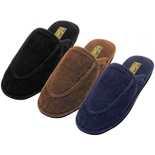 Wholesale Footwear Men's Cotton Corduroy Upper Close Toe House Slippers