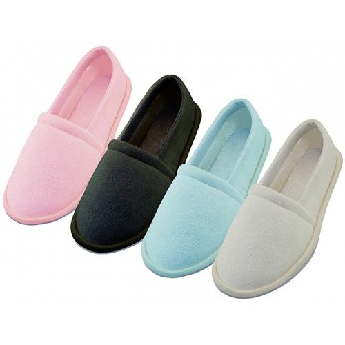 Wholesale Footwear Women's Cotton Terry Upper Close Toe And Close Back House Shoes