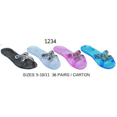 Wholesale Footwear Ladies Jelly Sandal With Stones