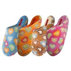Wholesale Footwear Women's Bear Fun Heart Print Upper Bedroom Slipper