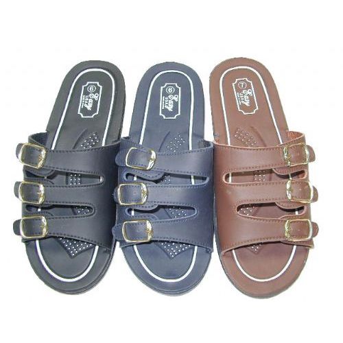 Wholesale Footwear Ladies Three Buckle Slide Sandal Size 5-10